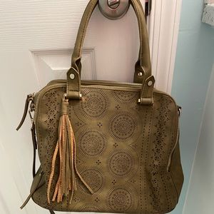 Francesca’s navy green satchel